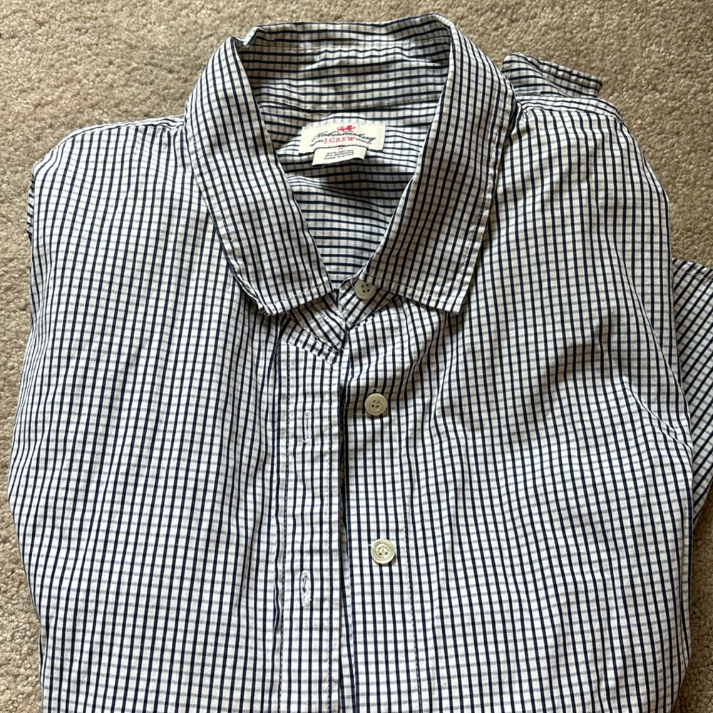 J. Crew fitted Button Down in navy windowpane